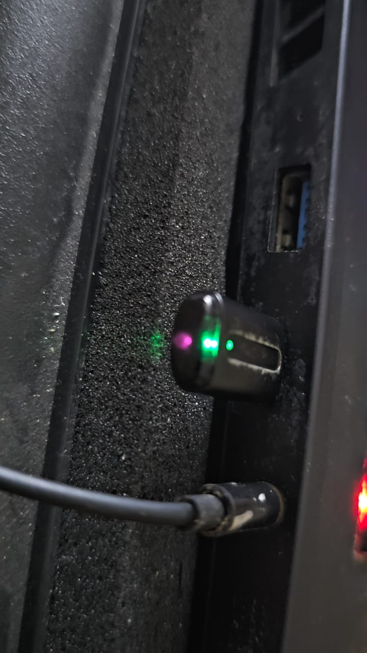 IR LED flash visible through phone camera