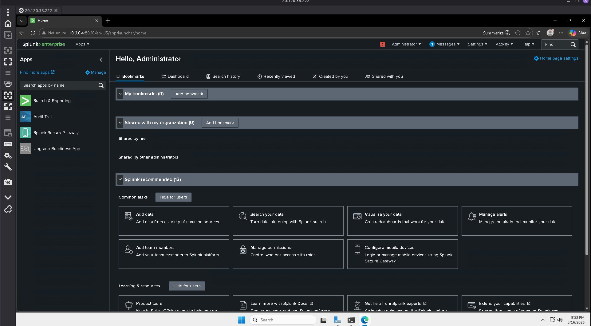 Splunk 主页