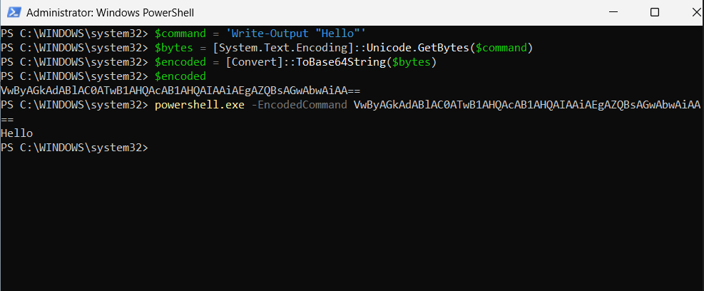 编码的 PowerShell 执行