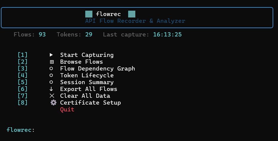 flowrec main menu