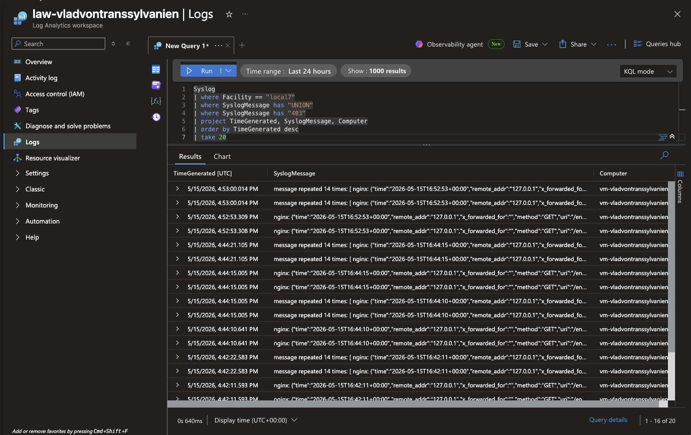 第6天 - Log Analytics SQL 注入日志