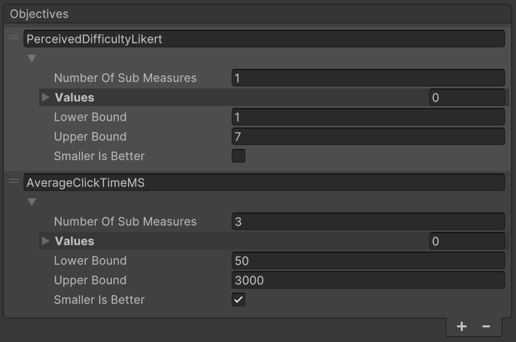 Objective Settings