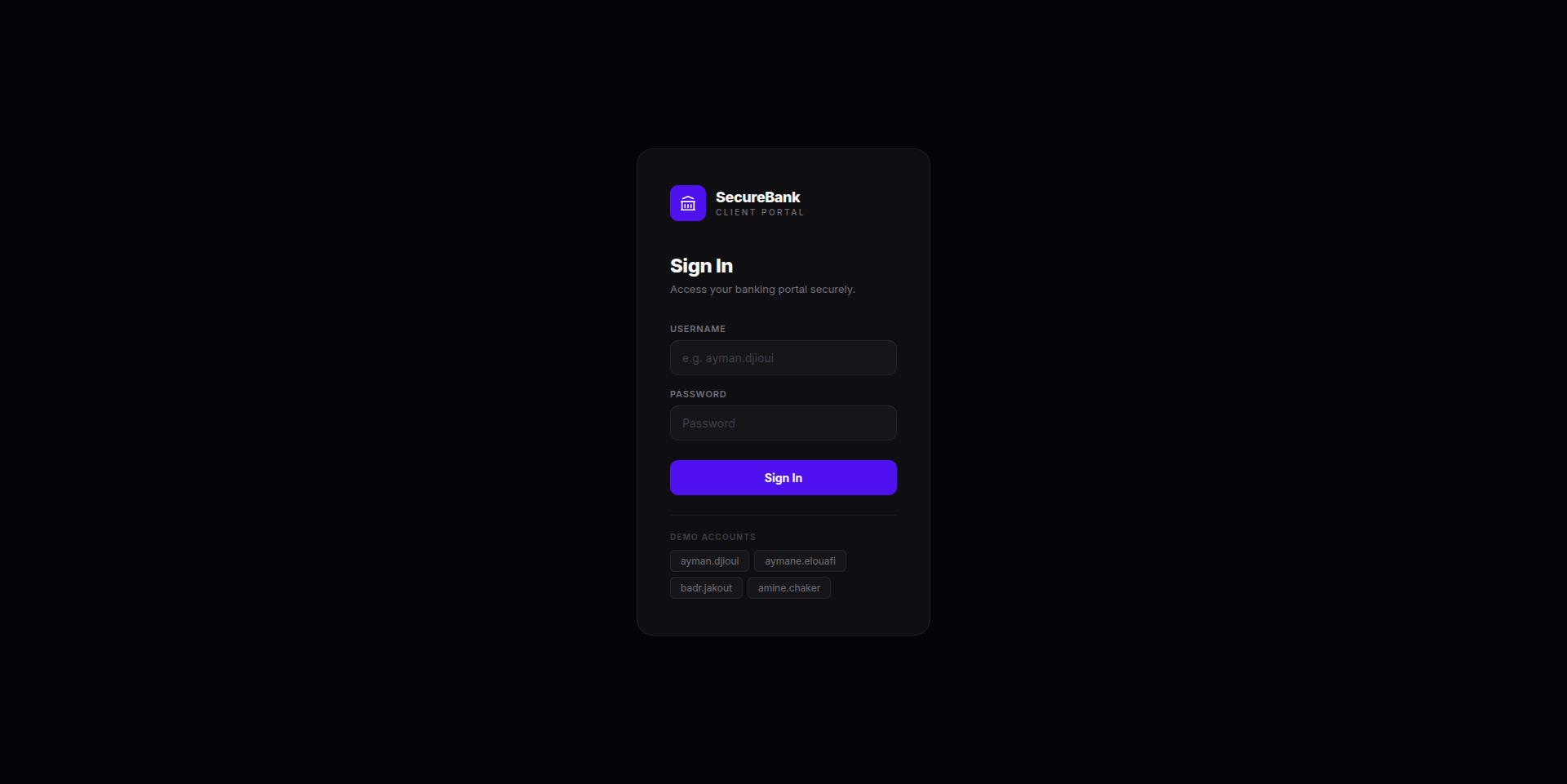 SecureBank 登录