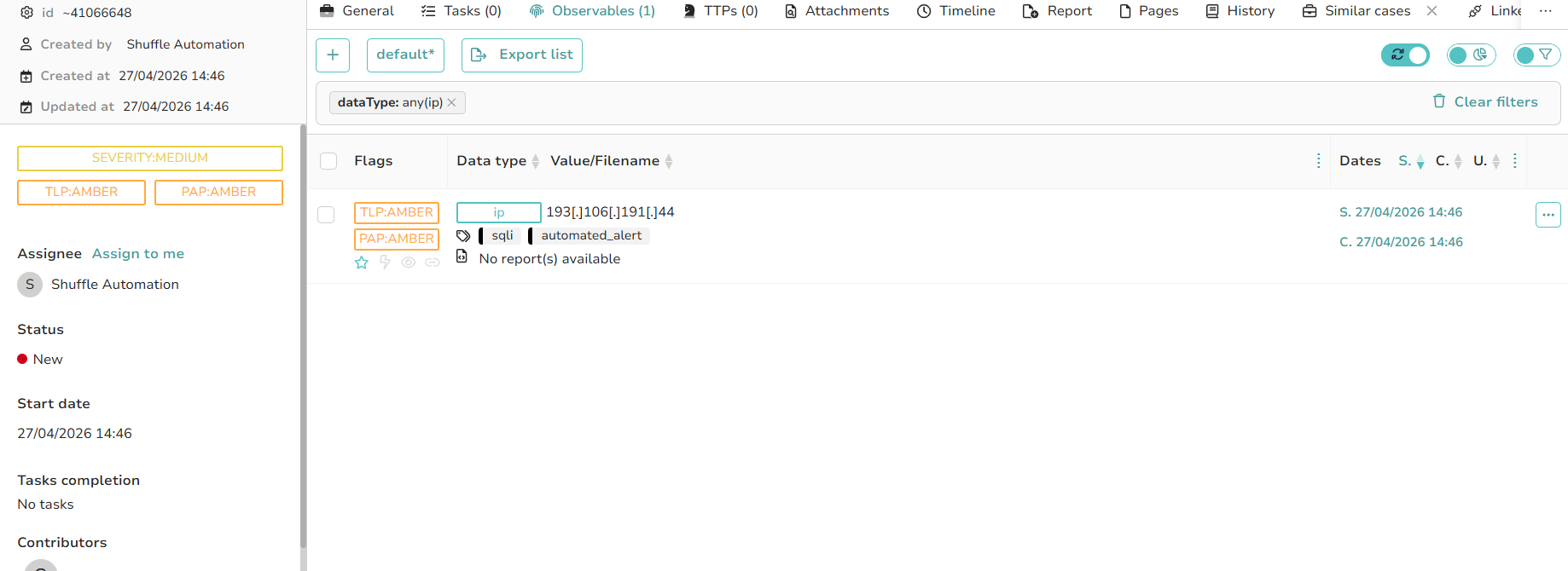 TheHive 可观测项