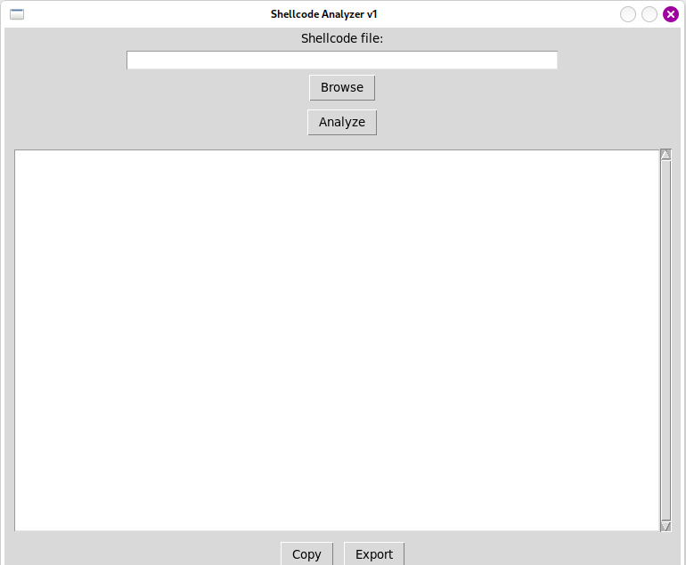 Shellcode分析器图形界面