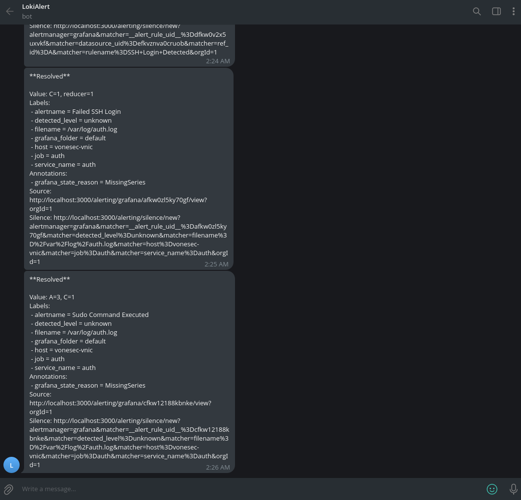 Telegram Loki 告警