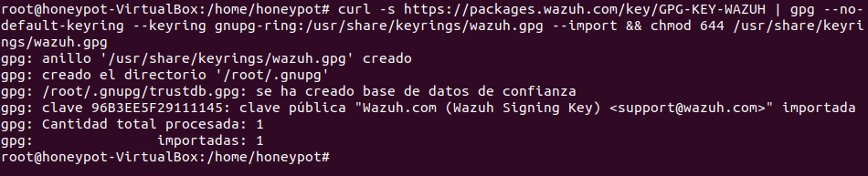 Importando la clave GPG