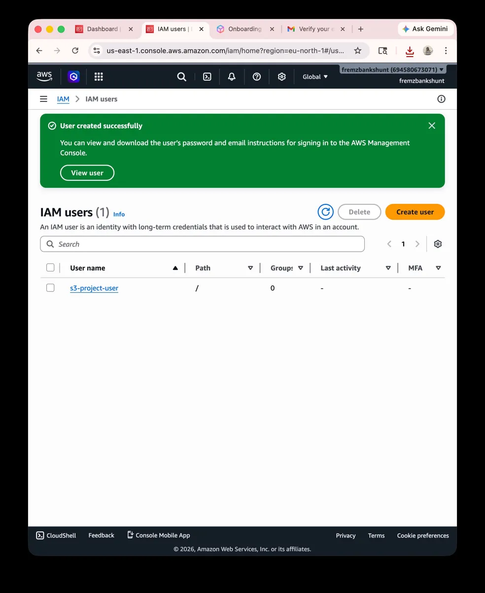IAM 用户已创建