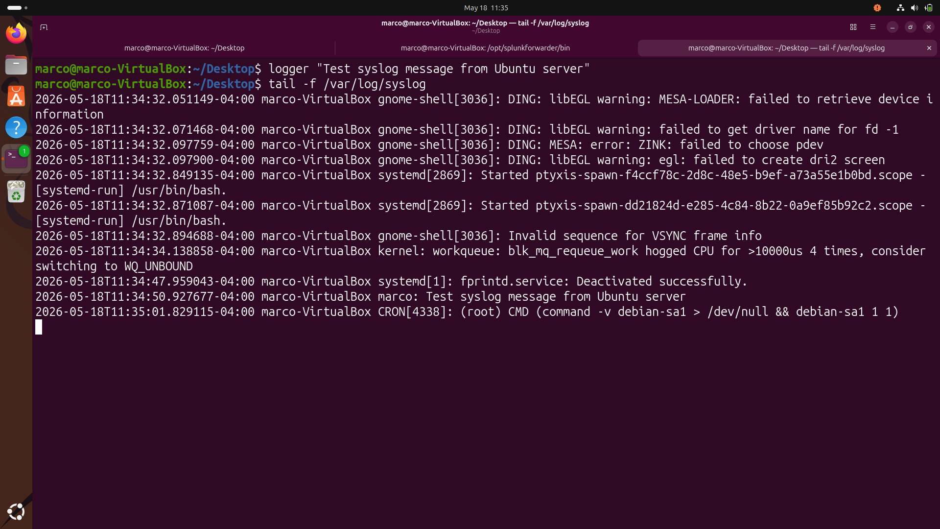 syslog validation