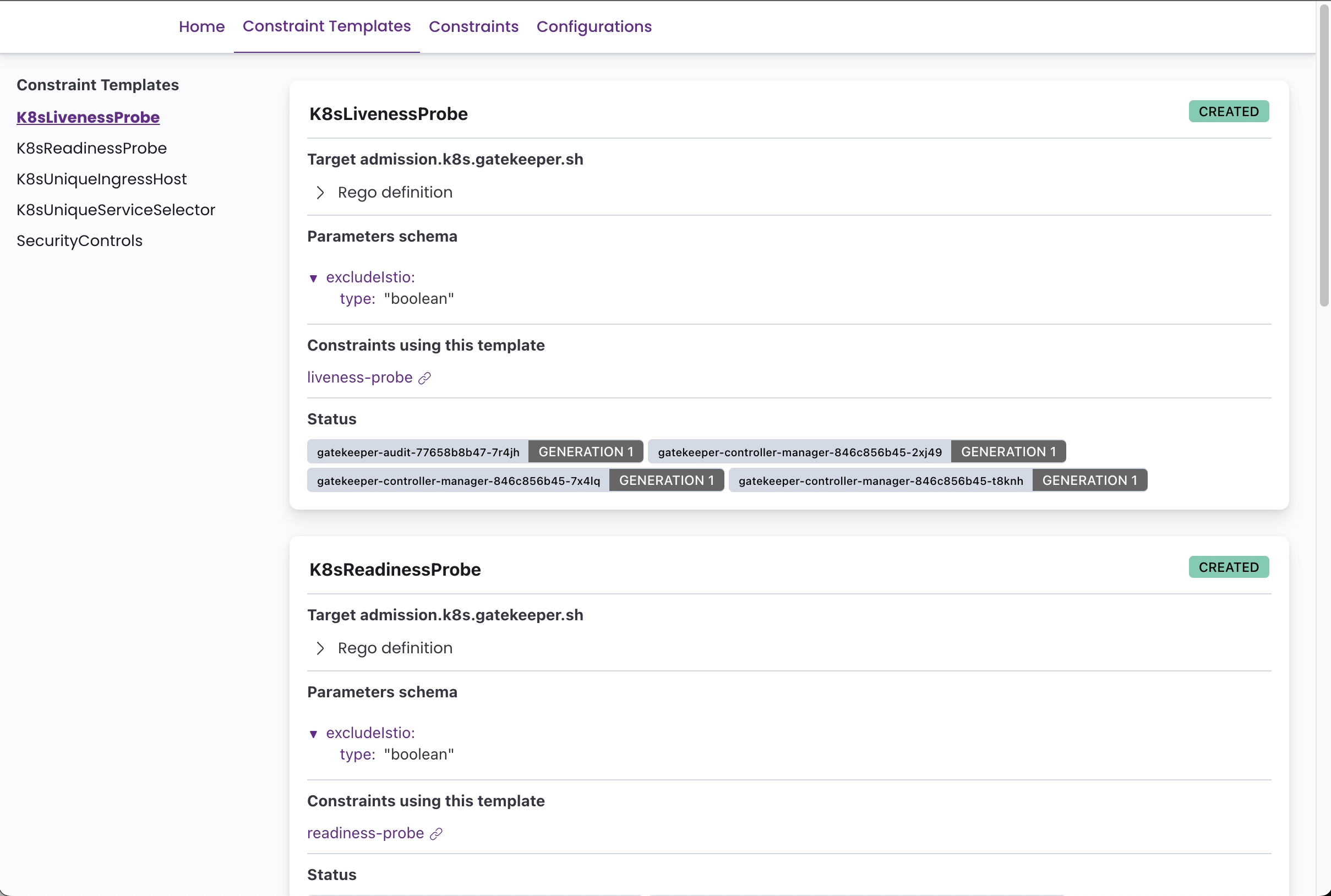Constraint Templates 视图