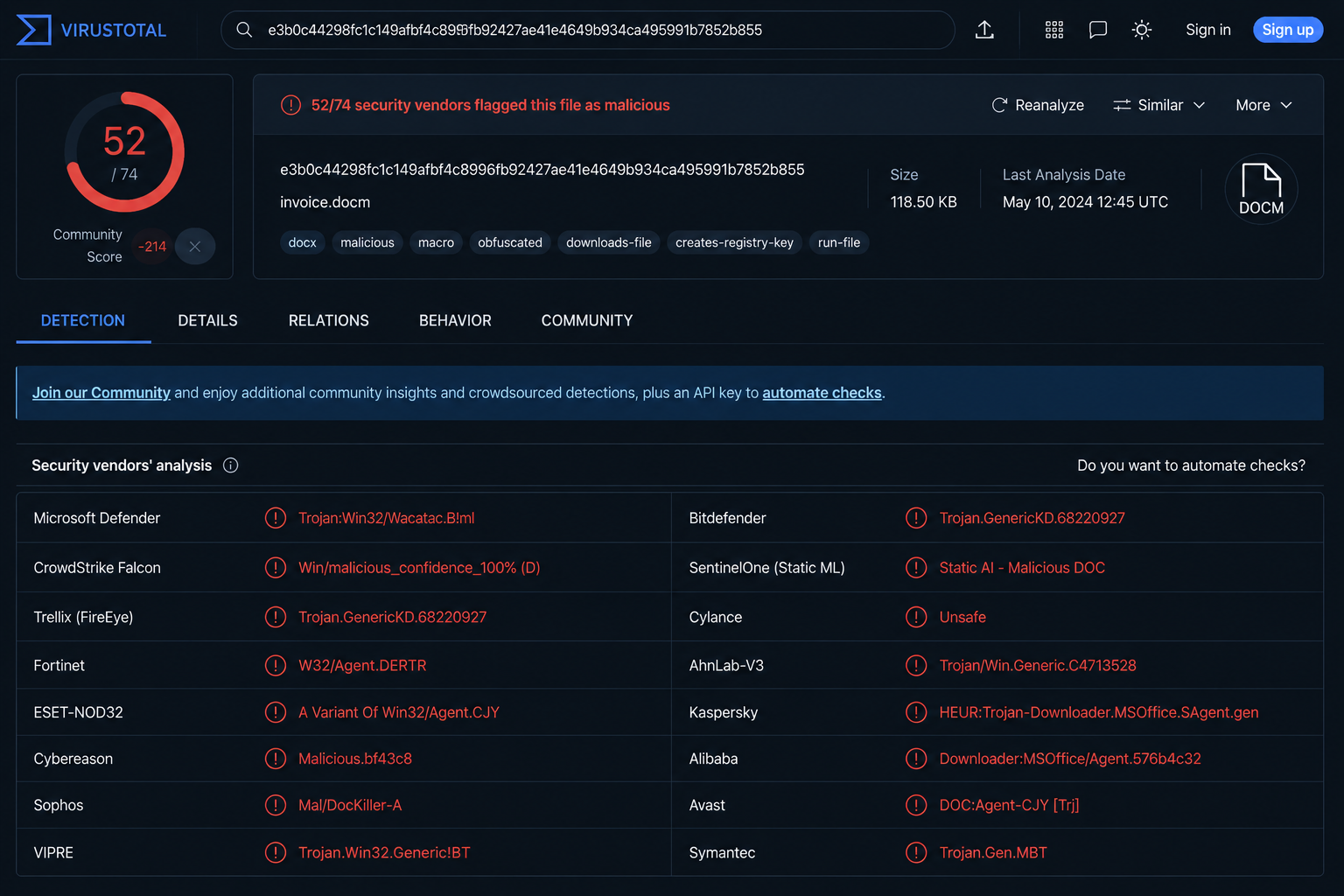 VirusTotal 威胁情报