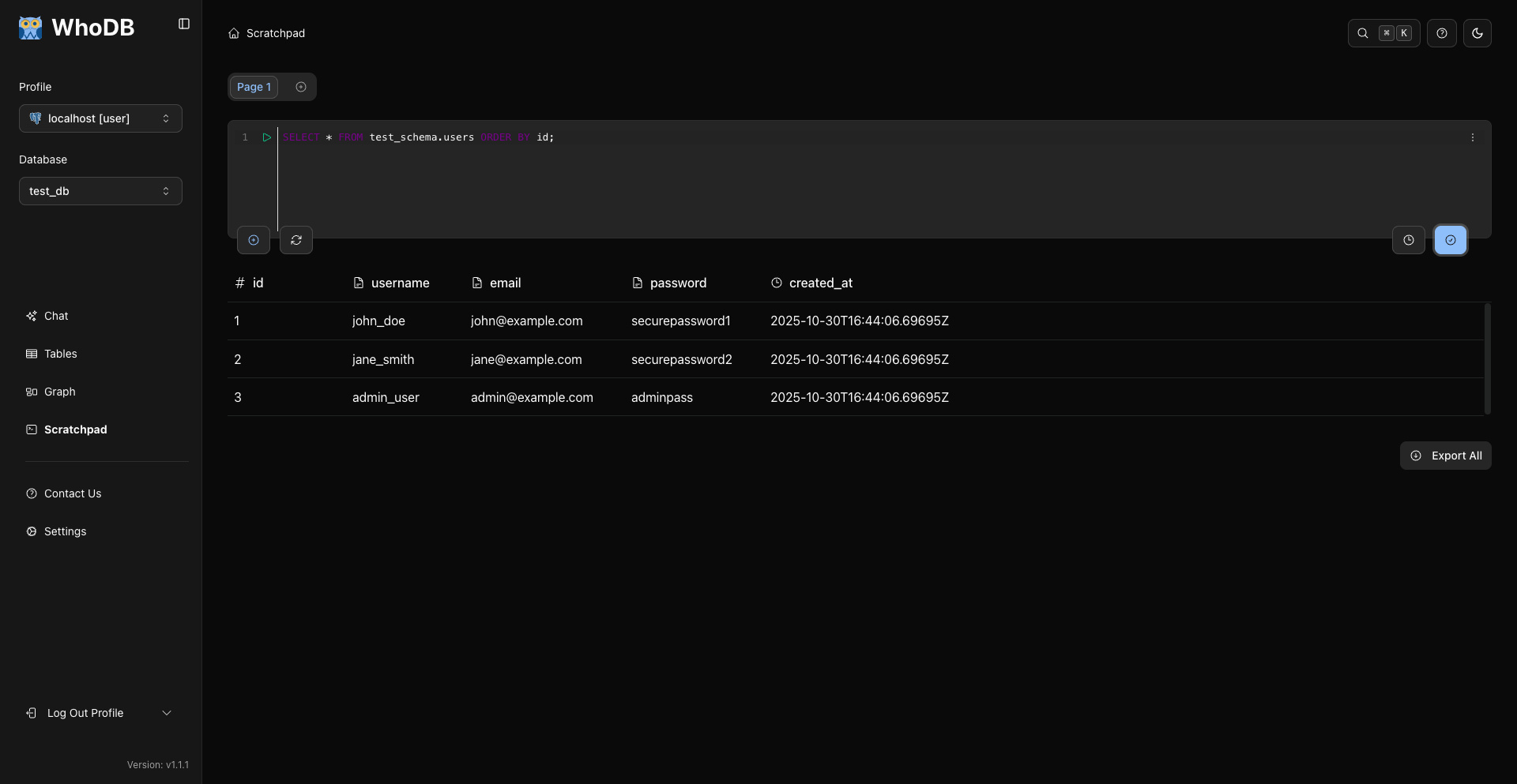 Query Results