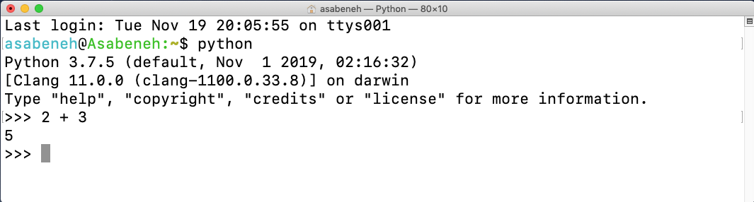 Python Shell 上的 Python 脚本