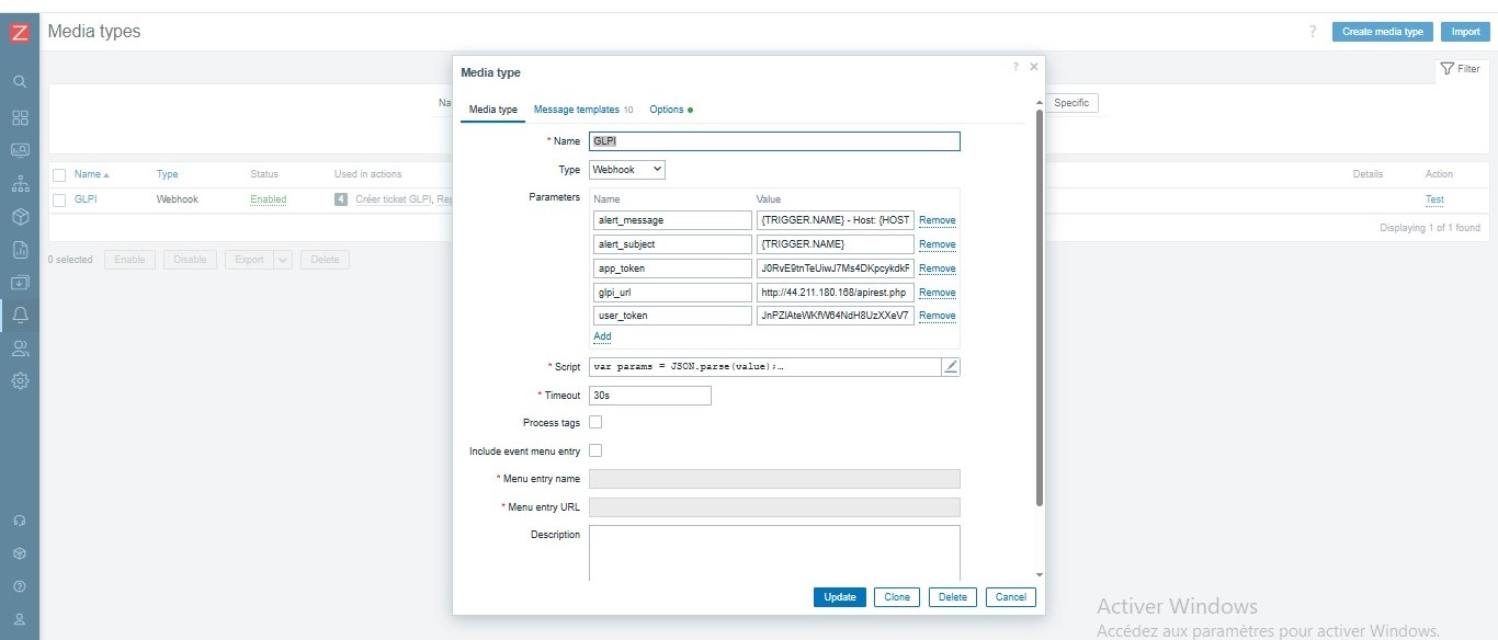 GLPI Webhook