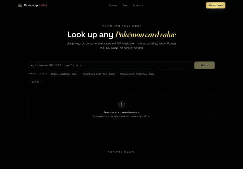 eBay Pokemon 卡牌搜索演示