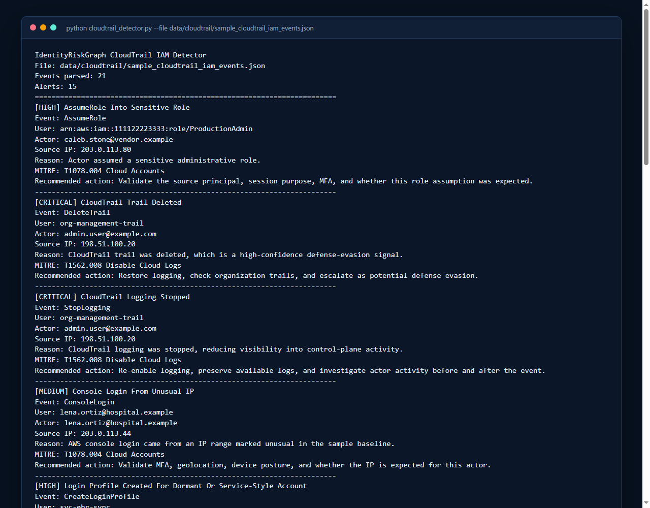 Terminal Detector Output