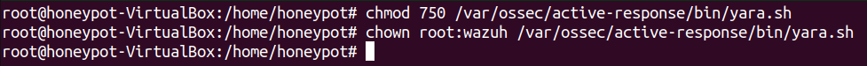 Cambio de permisos del script yara.sh