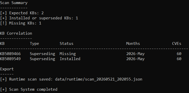 Scan System - KB Correlation