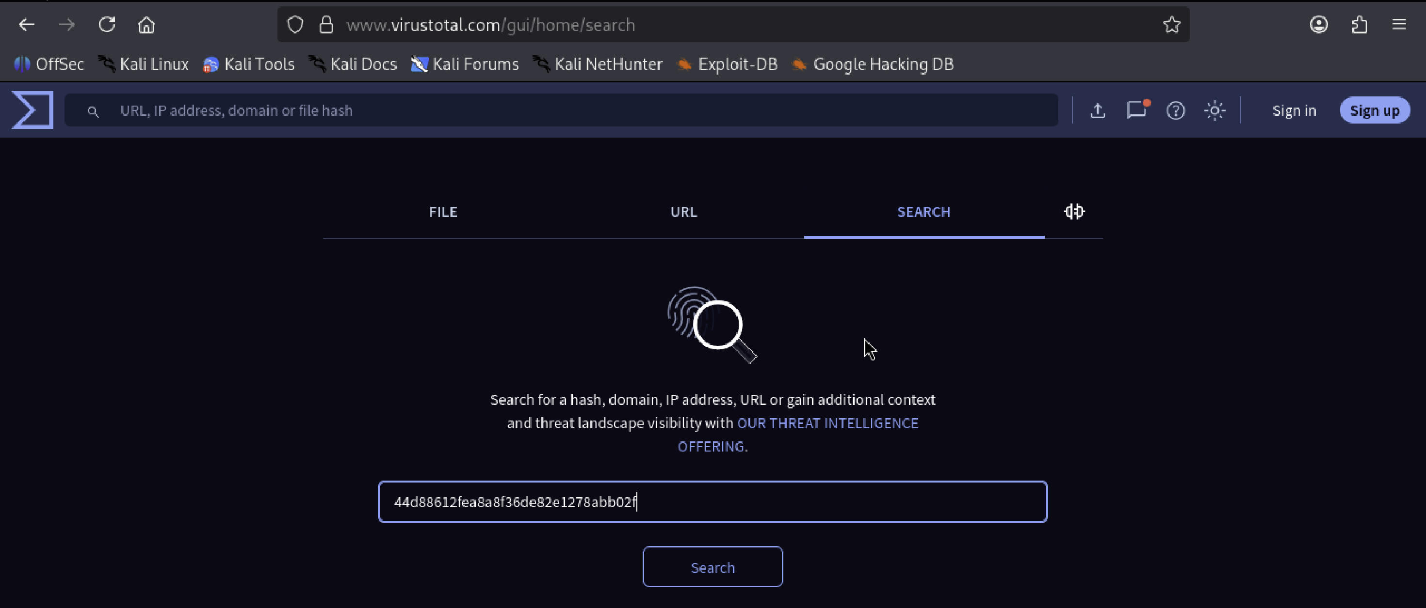 VirusTotal 搜索