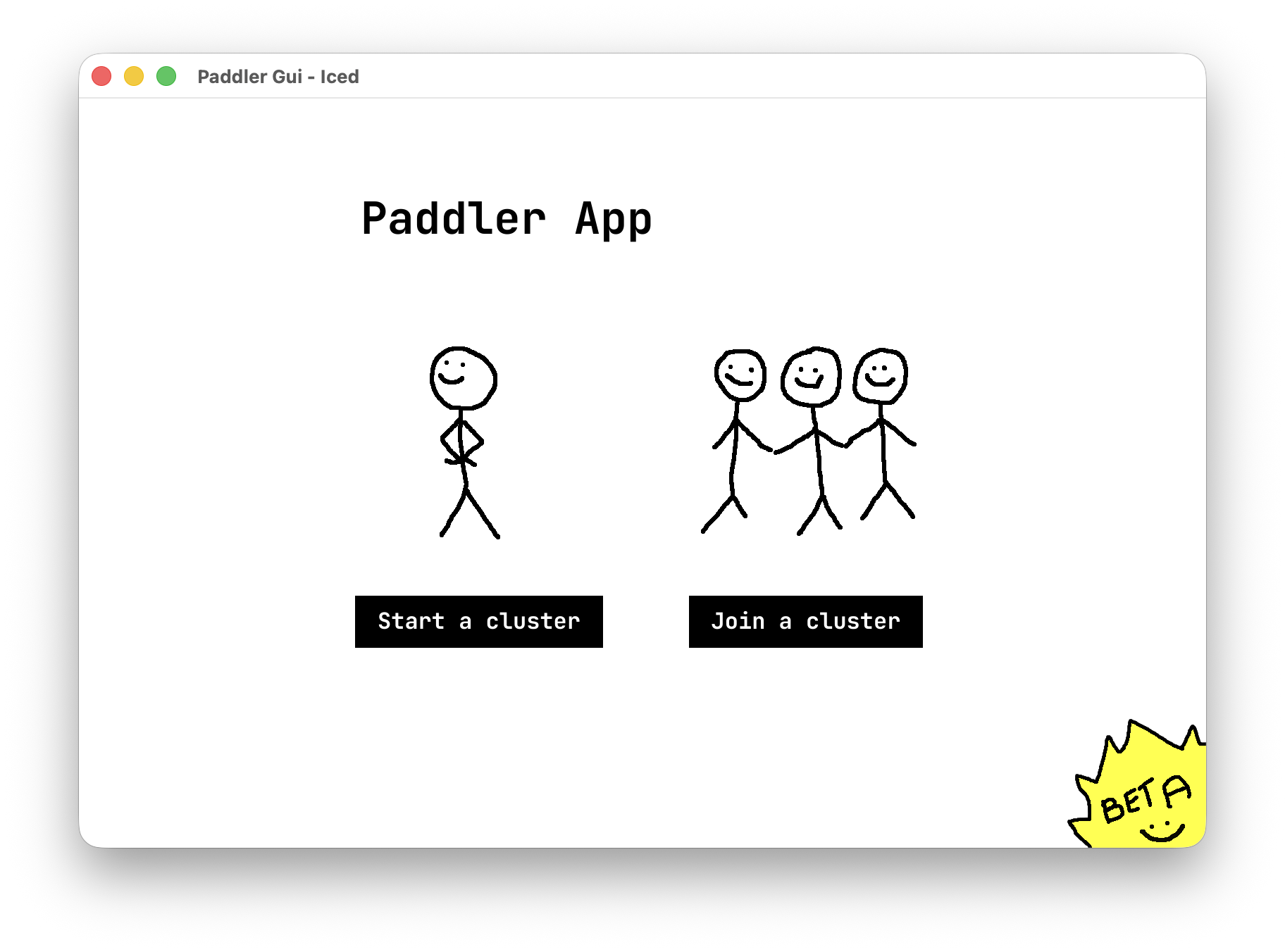 Home screen of Paddler's destkop application