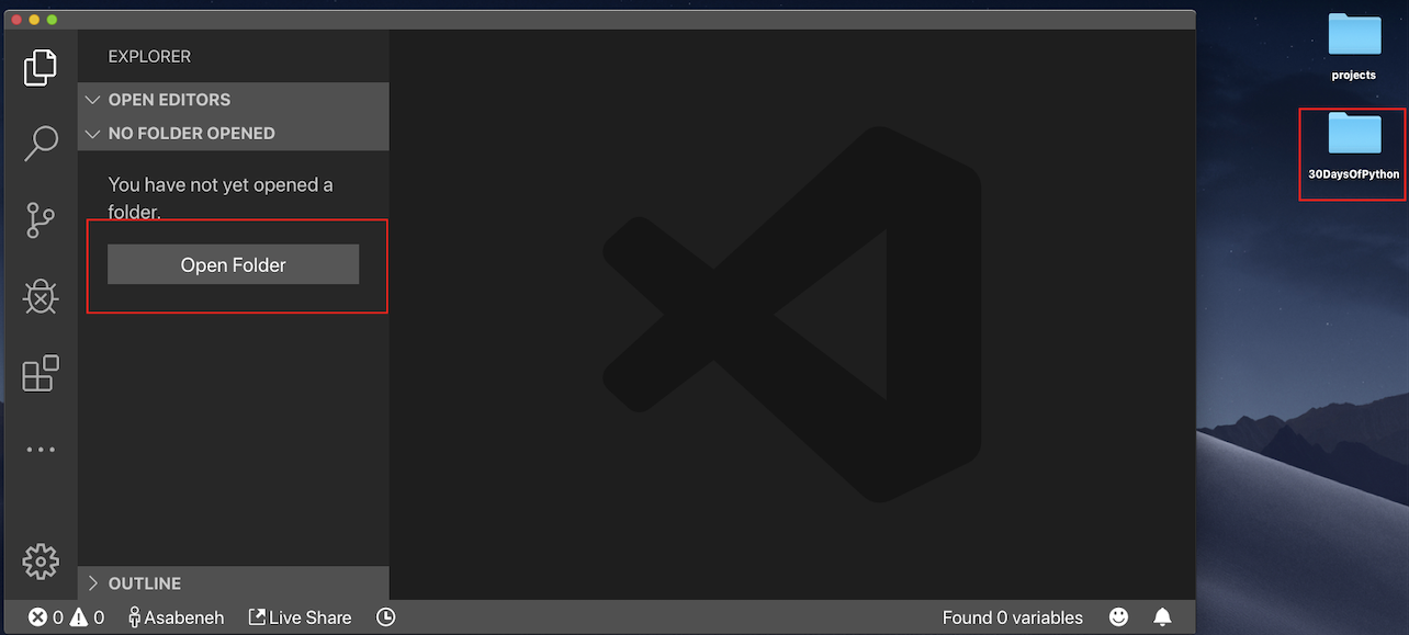 在 Visual Studio 上打开项目