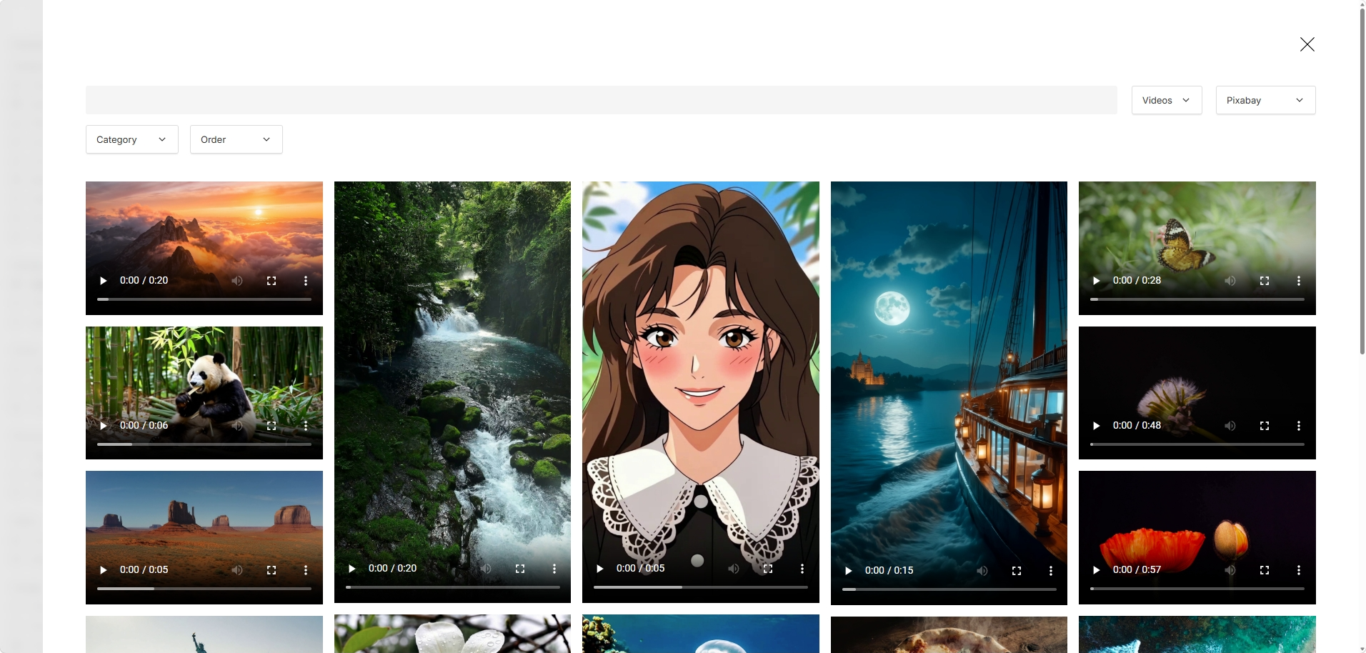 Video stock selection