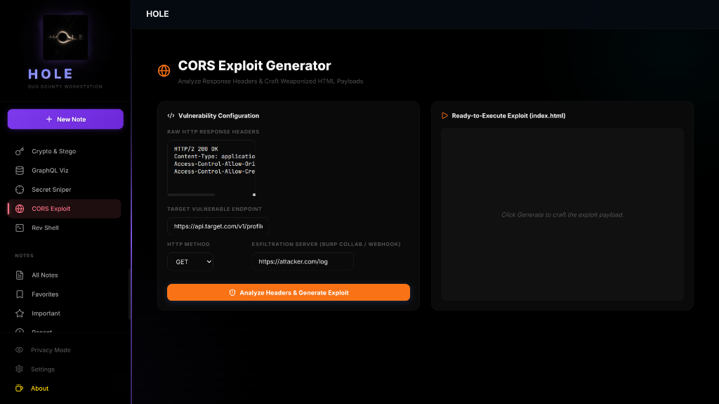 CORS Exploit Generator