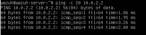 Ping al endpoint