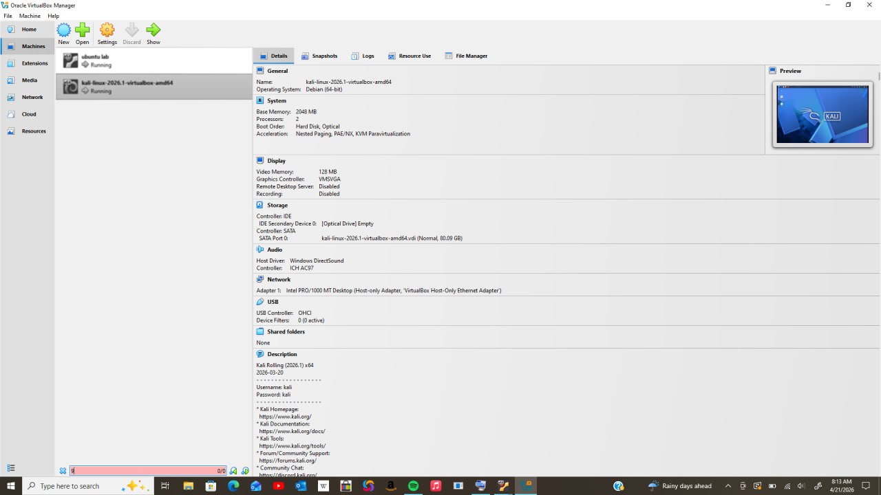 VirtualBox Setup