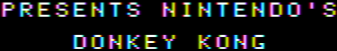 A segment of the ColecoVision Donkey Kong title screen decoded from a composite feed