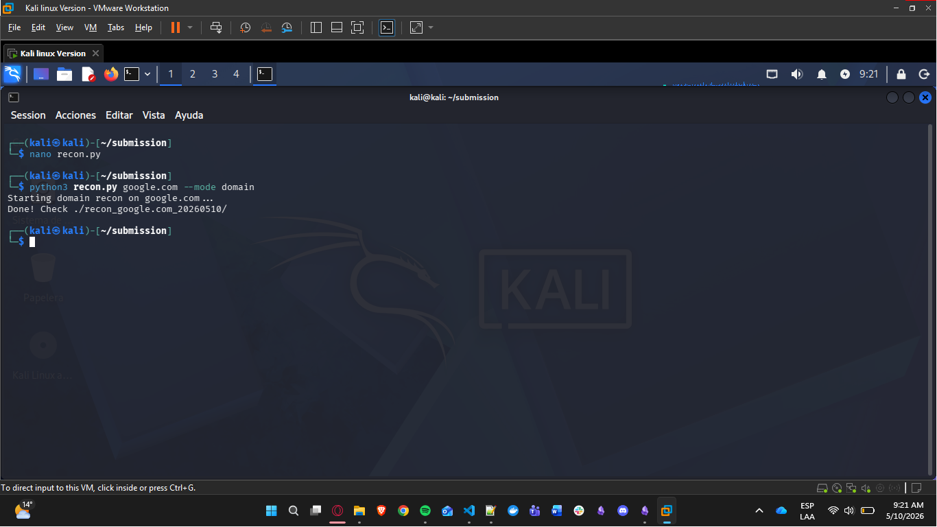 Recon Script Execution