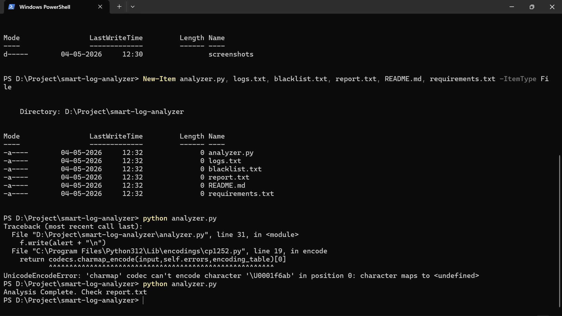 Terminal Output