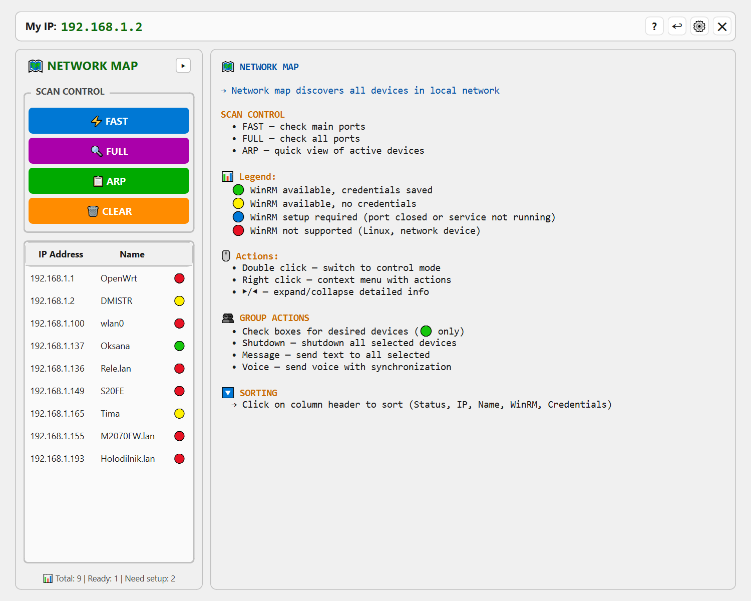 Режим Управление ПК