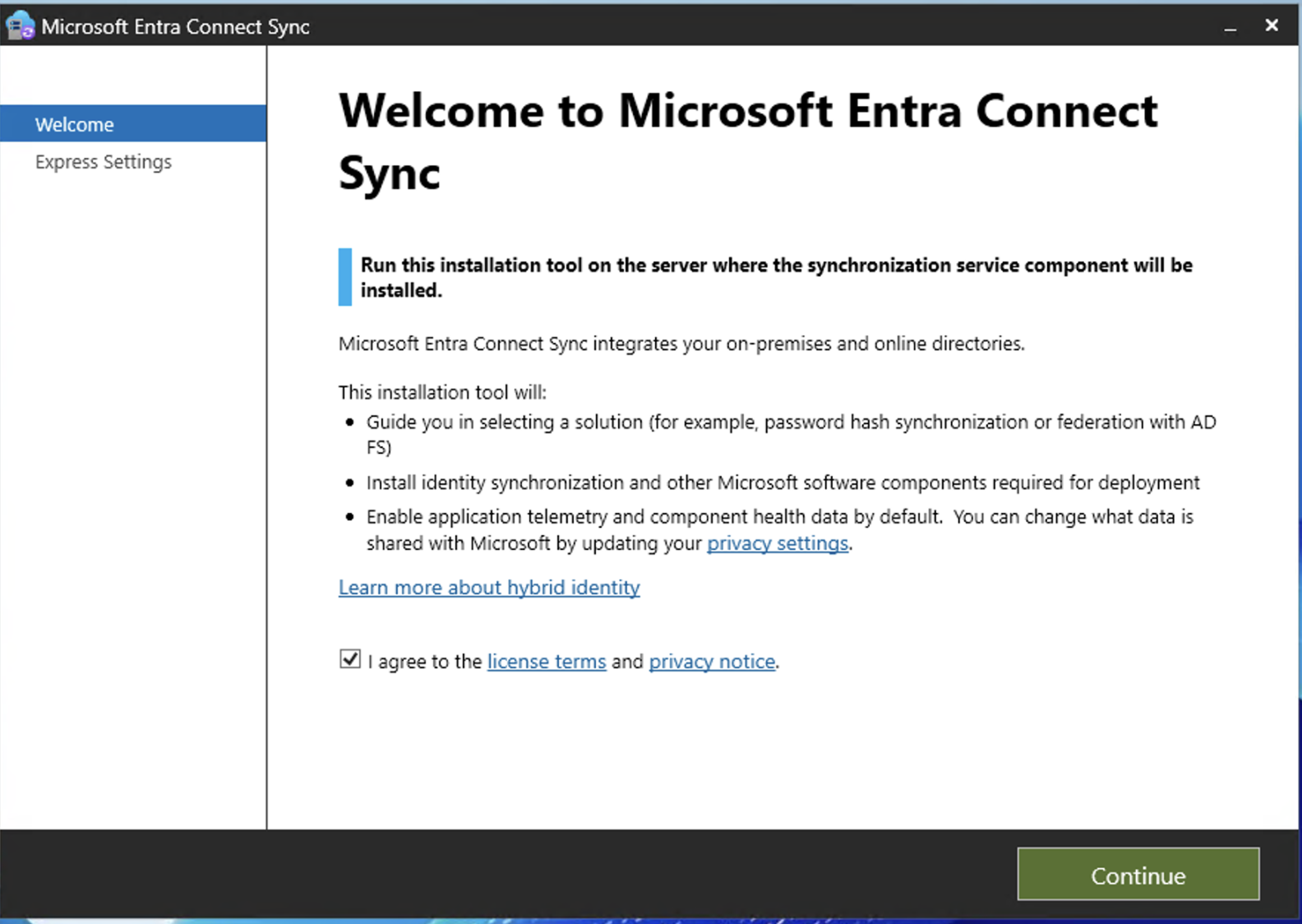 entra connect welcome
