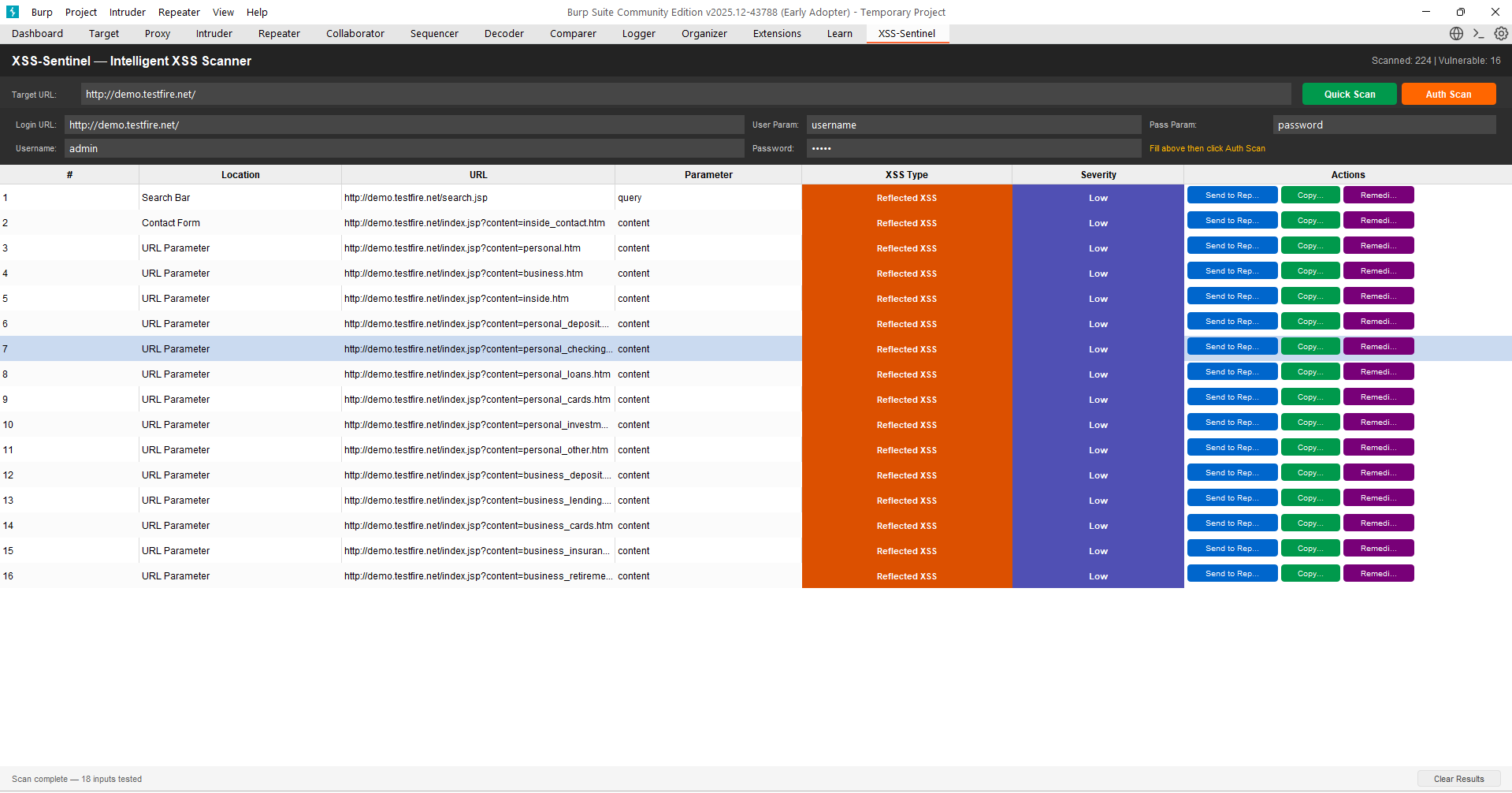 XSS-Sentinel 实际运行效果