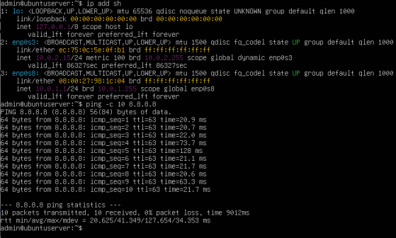 ip addr show output