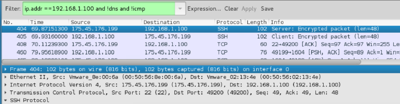 Wireshark SSH 分析