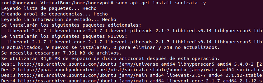 sudo apt-get install suricata