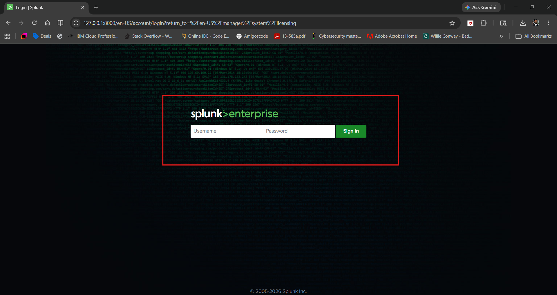 Splunk登录