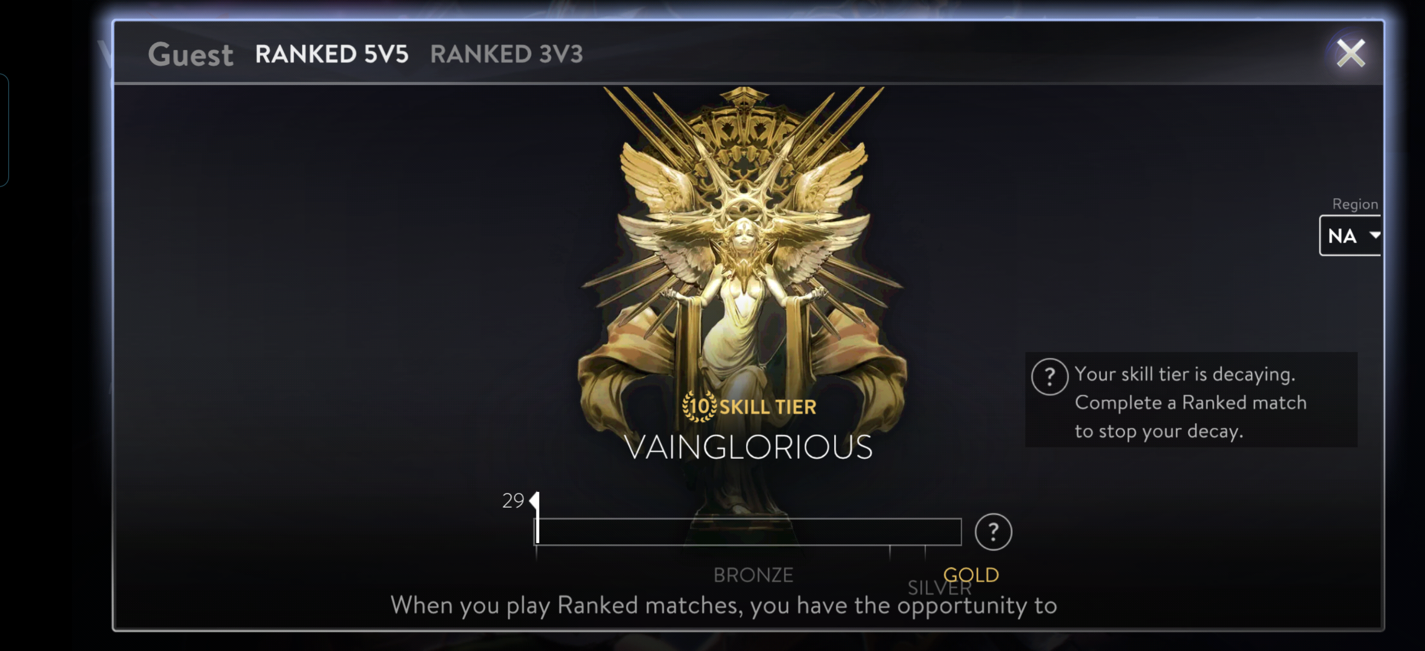 Android full profile panel with ranked tabs