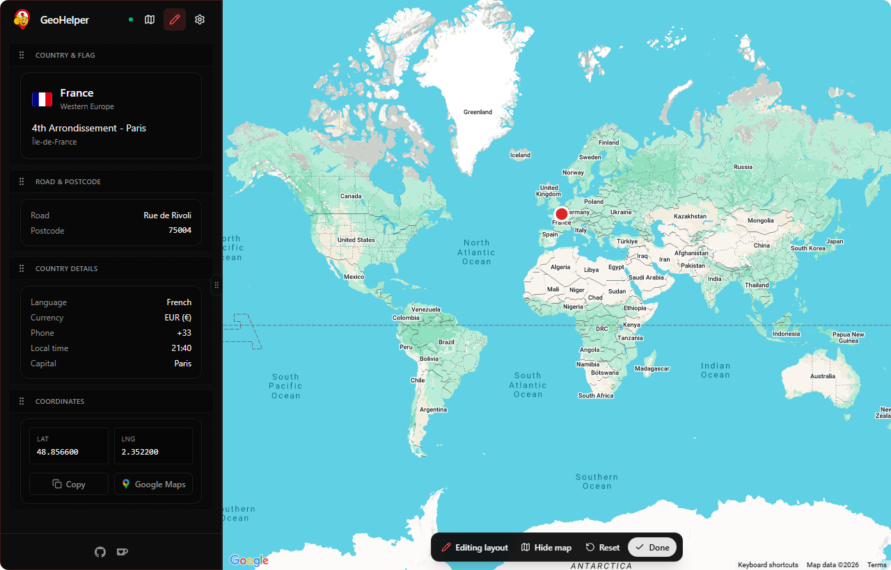 GeoHelper Edit Mode - Drag and Drop