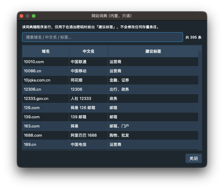 网站词典