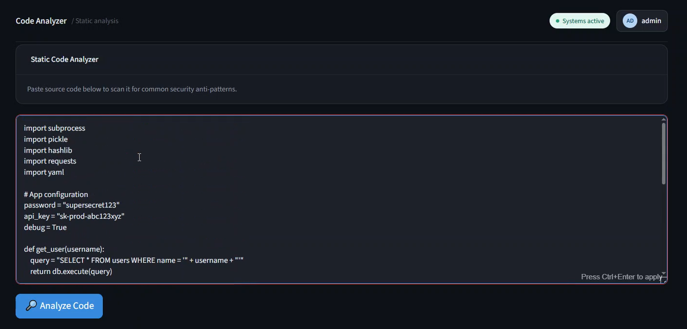 Analyzer Input