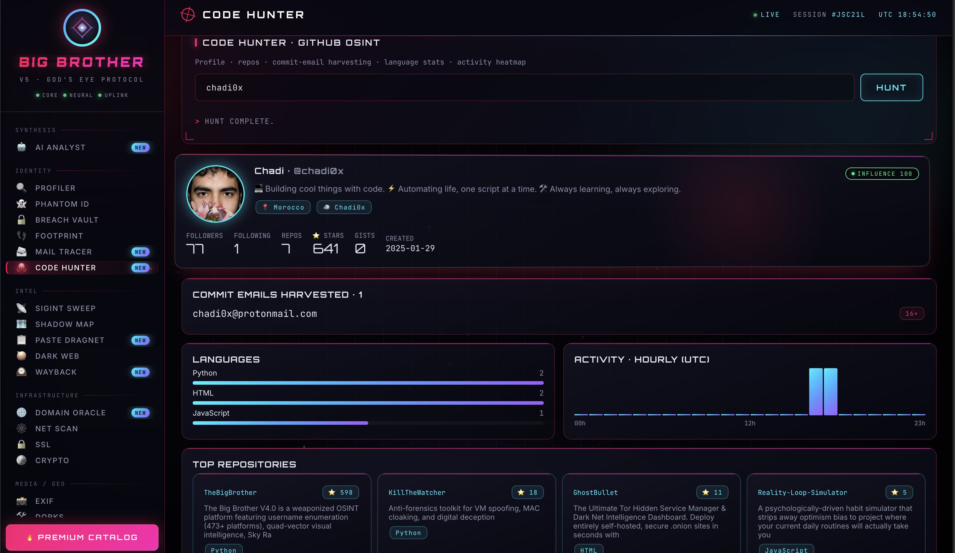 V5 dashboard