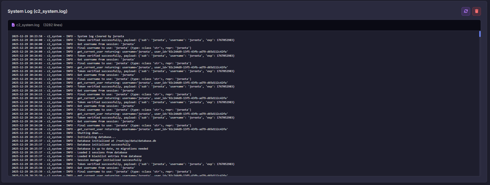 system log