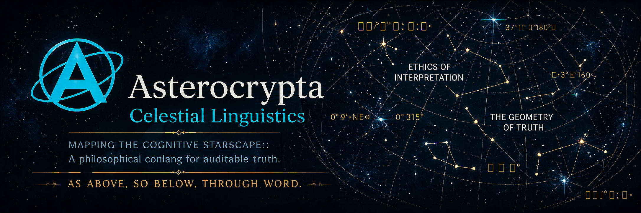 Asterocrypta Celestial Linguistics banner