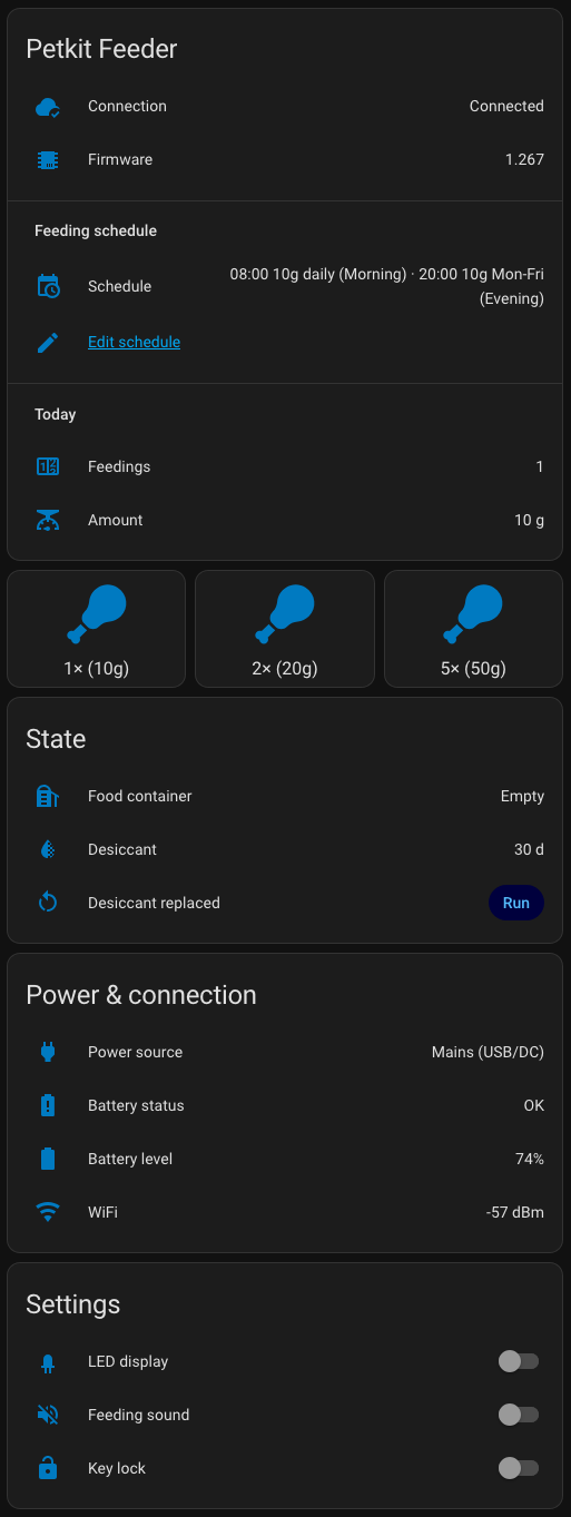 Lovelace dashboard card