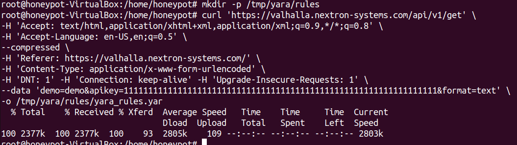 Descargando las reglas de detección de YARA