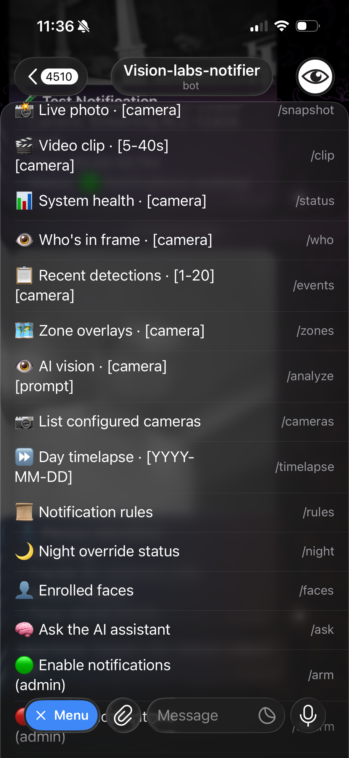 Telegram bot UI